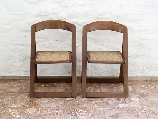 Vintage Italian Caned Maple Folding Chairs 1960s Set Of 2 For Sale At Pamono