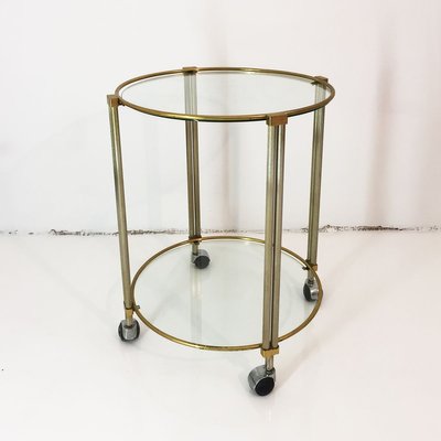 Round Drinks Bar Cart Trolley 1970s, Round Drinks Trolley Table