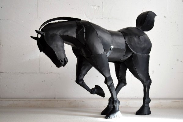 90s Ireland製 Hand Made Statue Iron Welded Horse Sculpture by Lida Boonstra, 1998 for sale