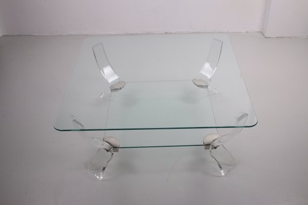 Plexiglass Coffee Table With Heavy Glass Plate 1970s For Sale At Pamono