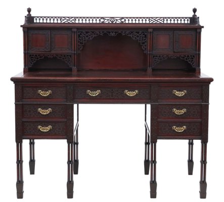 Antique Victorian Mahogany Twin Pedestal Desk from Edwards Roberts