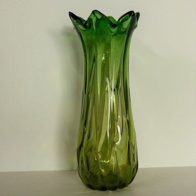 vogn Klassifikation forskellige Large Italian Green Murano Glass Vase, 1950s for sale at Pamono