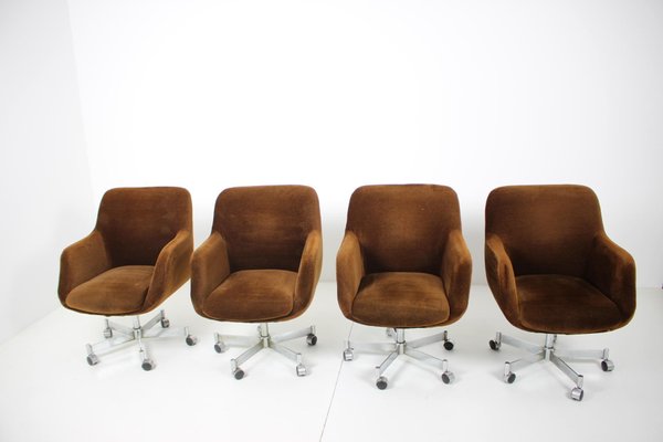 Mid Century Swivel Office Armchairs, Office Arm Chairs
