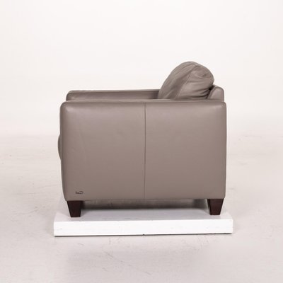 Grey Leather Armchairs From Natuzzi Set Of 2 For Sale At Pamono