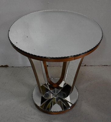 Small Mirrored Glass Walnut Side Table 1940s For At Pamono Walnut Side Table 1940s For At Pamono, Small Mirrored End Table