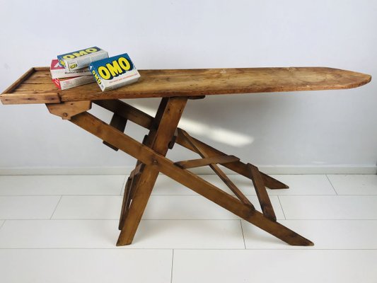 Antique Rustic Solid Wood Folding Ironing Board, 1900s for sale at Pamono