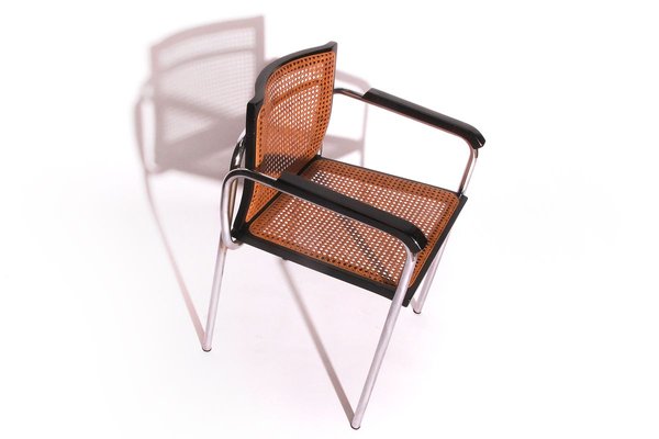 Vintage Cane Webbing Chrome Tube Dining Chairs Set Of 5 For Sale At Pamono