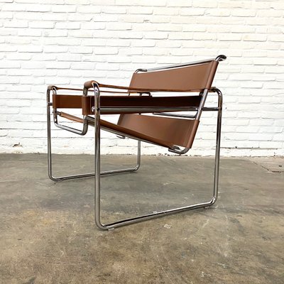 Cognac Leather B3 Wassily Chair By, Knoll Wassily Chair Replacement Leather