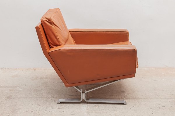 Mid Century Modern Cognac Leather Club Chairs 1960s Set Of 2 For Sale At Pamono