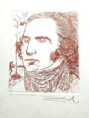George Washington Etching By Salvador Dalí, 1967 For Sale At Pamono