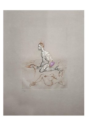 「真作」Leonor Fini「Les amants」銅版画　XXIV/XXX Leonor Fini Erotica I Etching - Fini, Leonor - Art for Sale