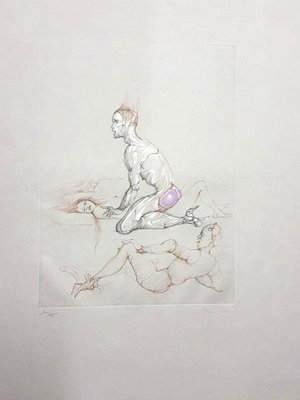 「真作」Leonor Fini「Les amants」銅版画　XXIV/XXX Leonor Fini Erotica I Etching - Fini, Leonor - Art for Sale