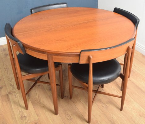Teak Round Dining Table Chairs Set By V B Wilkins For G Plan 1960s Set Of 5 Bei Pamono Kaufen