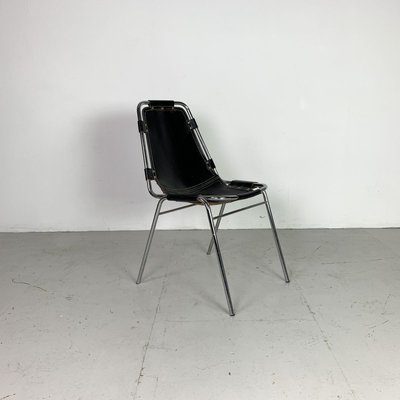 Black Leather Les Arcs Chair By Charlotte Perriand 1970s For Sale At Pamono
