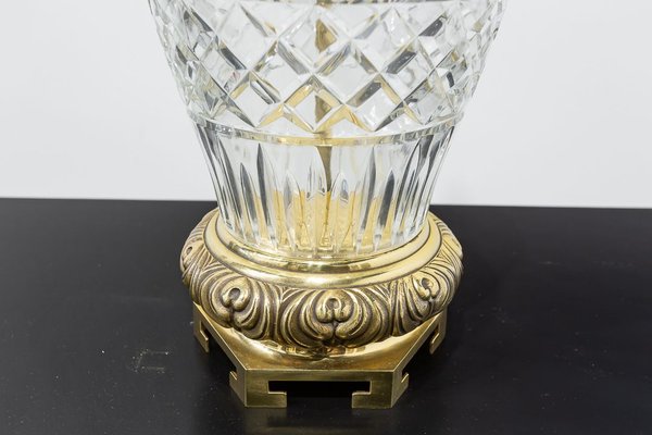 Cut Glass Table Lamps 1980s Set, Cut Glass Urn Table Lamp