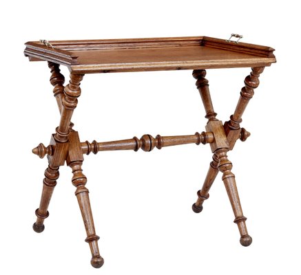 Late 19th Century Victorian Golden Oak Butlers Tray On Stand For At Pamono - Oak Butler Tray Coffee Table Late 19th Century Victorian Golden Oak Butlers Tray On Stand For At Pamono - Oak Butler Tray Coffee Table