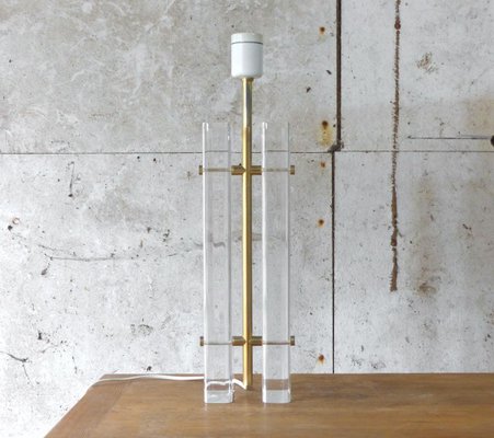 lampara de mesa vintage de plexiglas