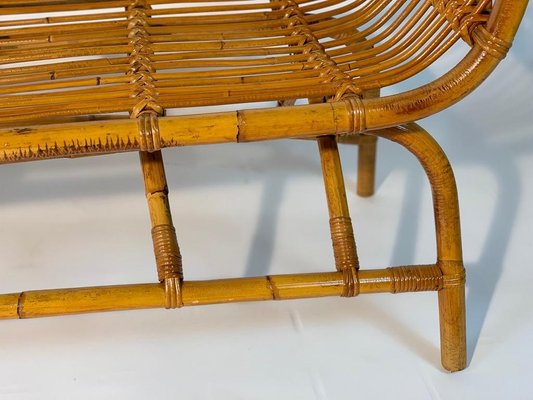 rattan bamboo bench