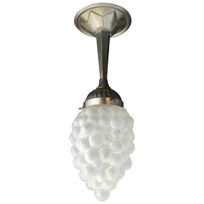 Art Deco Pendant Lamp With Glass Shade, Art Deco Glass Light Shades