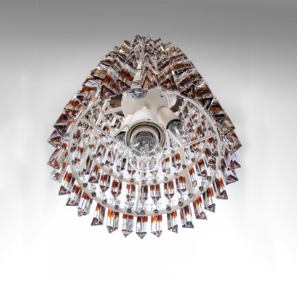 5-Tier Triedi Chandelier with Amber Murano Glass Prisms 5-Tier Triedi Chandelier with Amber Murano Glass Prisms