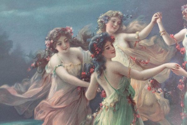 Late 19th Century Chromolithograph Fairies Dance By Zabateri For Sale At Pamono Late 19th Century Chromolithograph Fairies Dance By Zabateri For Sale At Pamono