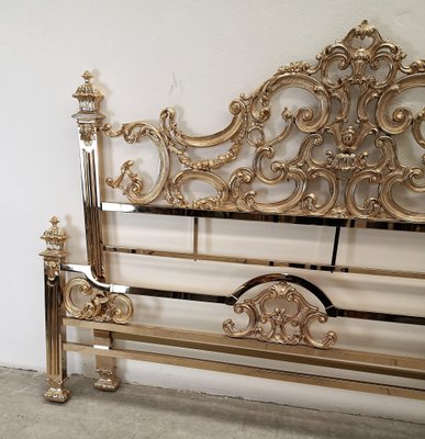 Mid Century Italian Hollywood Regency Brass King Size Bed Frame 1970s For Sale At Pamono