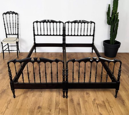 Italian Carved Wood Chiavari Single Twin Bed Frame by Giuseppe