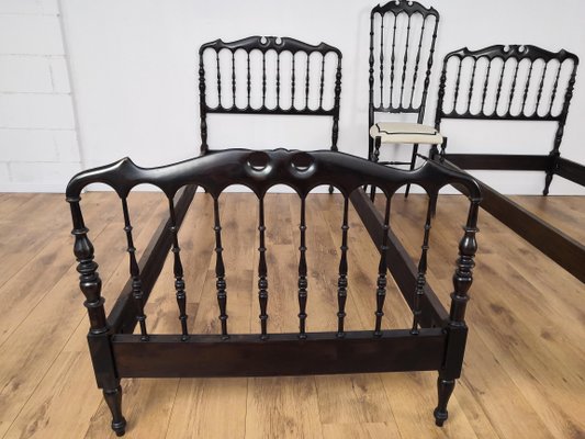 Italian Carved Wood Chiavari Single, Antique Spindle Twin Bed