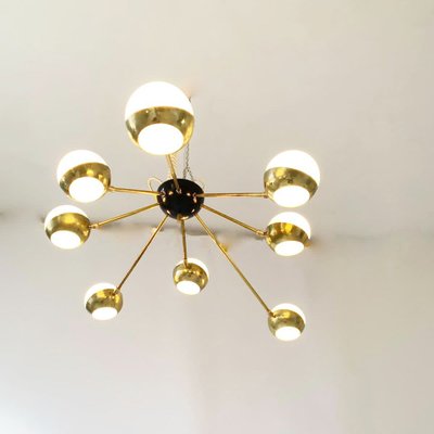Large Vintage Gold Ceiling Lamp, 1980s 