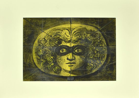 Eugene Berman Medusa Mask 1972 Black China Ink Pencil And Watercolor Drawing For Sale At Pamono