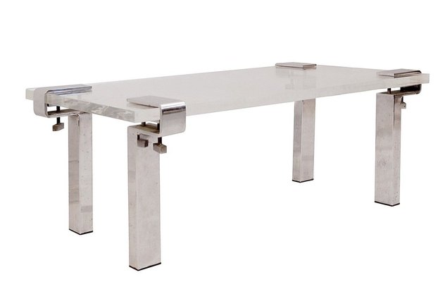 Model T9 Coffee Table With Chromed Metal Feet And Translucent Plexiglas Top By François Arnal For At Pamono - Metal Feet For Coffee Table Model T9 Coffee Table With Chromed Metal Feet And Translucent Plexiglas Top By François Arnal For At Pamono - Metal Feet For Coffee Table
