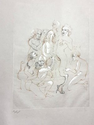 Orgy Lithograph by Leonor Fini, 1982 for sale at Pamono