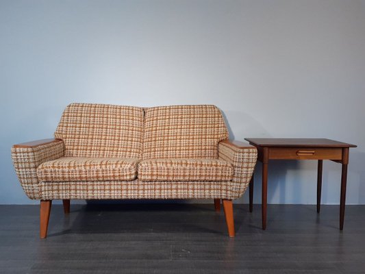 Norwegian Two Seater Sofa In Teak Wood And Beige Wool 1960s Bei Pamono Kaufen