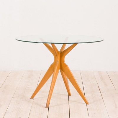 Italian Round Glass Dining Table In The Style Of Ico Parisi For Ariberto Colombo 1950s At Pamono Italian Round Glass Dining Table In The, Glass Table Round