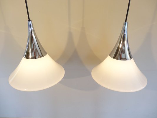 German Glass Pendant Lamps From Limburg, Glass Hanging Lamps