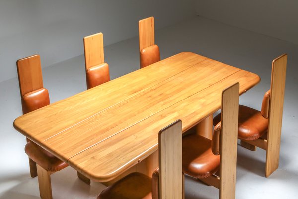 Leather Dining Table Chairs Set, Beech Dining Room Table And Chairs
