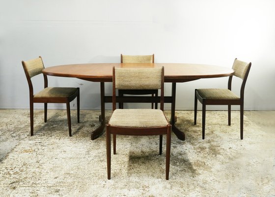 Mid Century Dining Table Chairs Set From G Plan 1970s Set Of 5 Bei Pamono Kaufen