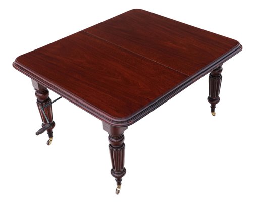 Large Antique Victorian Mahogany Extending Dining Table For Sale At Pamono