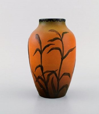 Ipsen S Vase With Marabou In Hand Painted Glazed Ceramics 1920 For Sale At Pamono