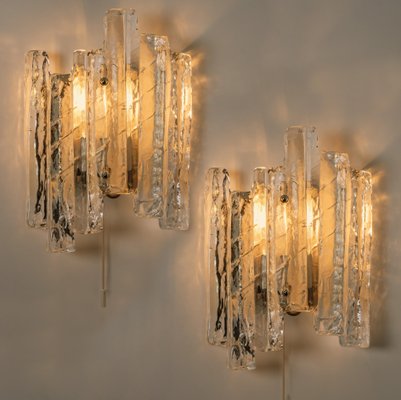 Art Deco Wall Lamp Wandlampe Barovier Style  Iceglass sconces  Murano Appliques 
