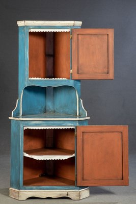 Corner Cabinet In Blue And White 1920s Bei Pamono Kaufen