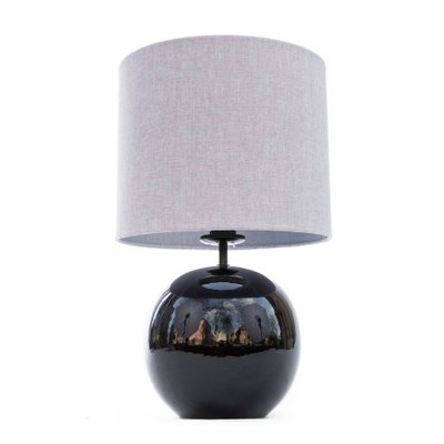 Sphere Modern Black Ceramic Table Lamp, Modern Black And Silver Table Lamps