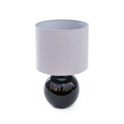 Lámpara de mesa moderna esfera de cerámica negra