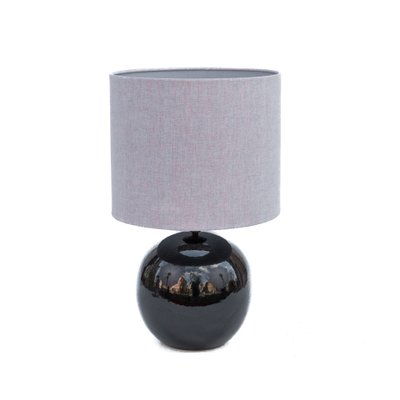 Lámpara de mesa moderna esfera de cerámica negra