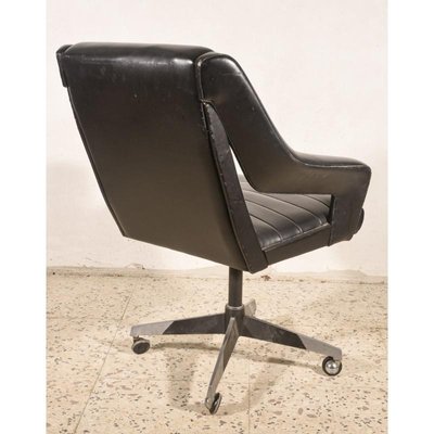 Italian Black Leather Armchair With, Small Black Leather Chair