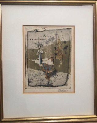 Johnny Friedlaender, Red and Blue Spots, 1968, Etching for