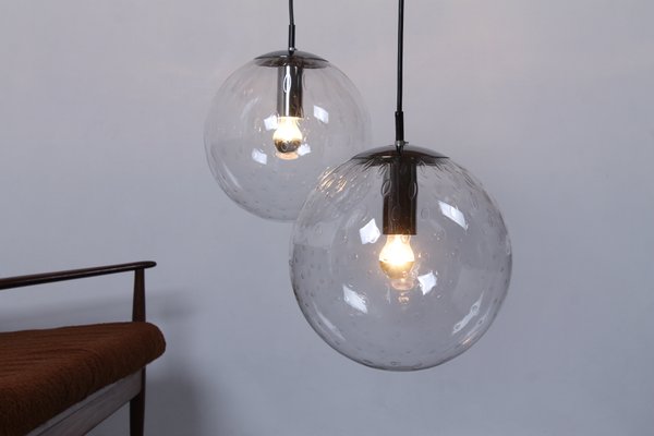 Large Glass Bubble Globe Pendant Lights 1960s Set Of 2 For At Pamono Large Glass Bubble Globe Pendant Lights, Large Globe Pendant Light Fixture