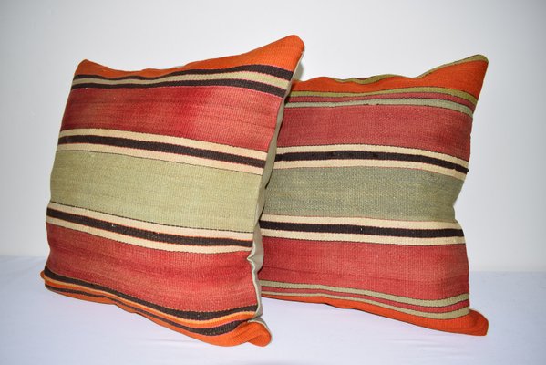 Turquoise Kilim Design Throw Pillow Lumbar Decorative Turkish Woven Cushion Free 