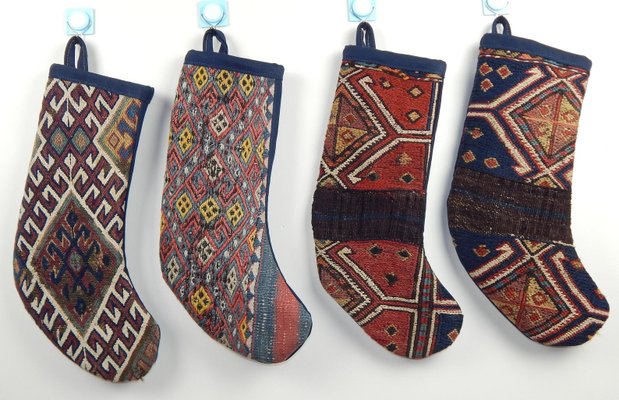Turkish kilim stockings handmade kilim stockings Christmas kilim stockings