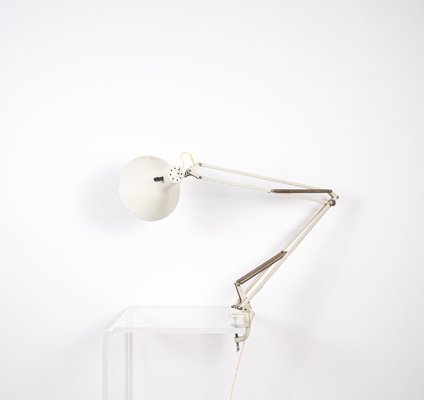 Mid-Century White L-1 Model D Table Lamp from Luxo for sale at Pamono